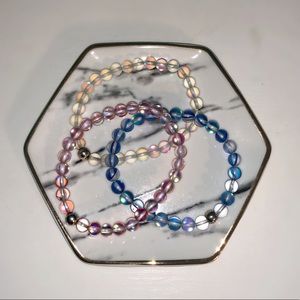 Bundle! 3 beautiful iridescent mermaid bracelets!